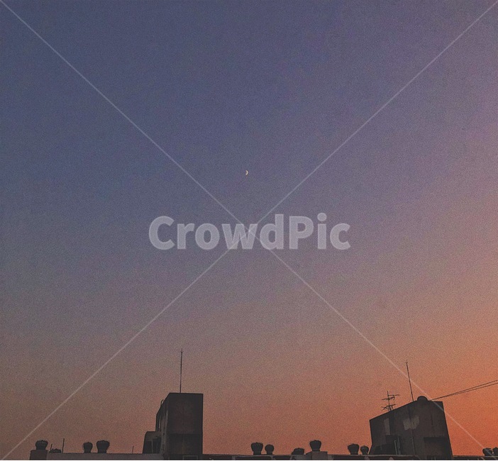 하늘,노을,저녁하늘,달,moon