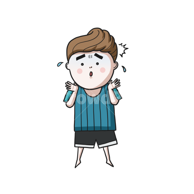 comics,만화,증상,메디컬,의학,symptoms,일러스트,png,toon,땀,놀람,감정,남자,아이,누끼,remove background