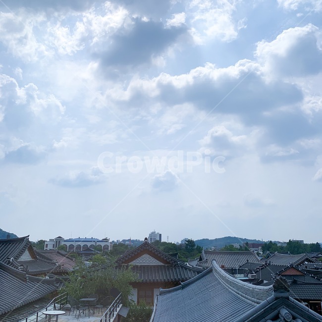 하늘,하늘풍경,구름,한옥,기와