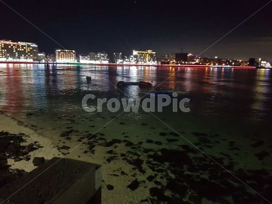 바다,제주,해변,풍경,함덕,밤바다