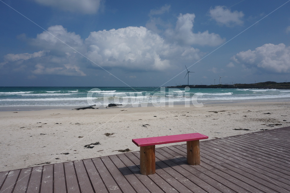 bench,벤치,제주도,바닷가,파란하늘,파도,beach,sea,산책로