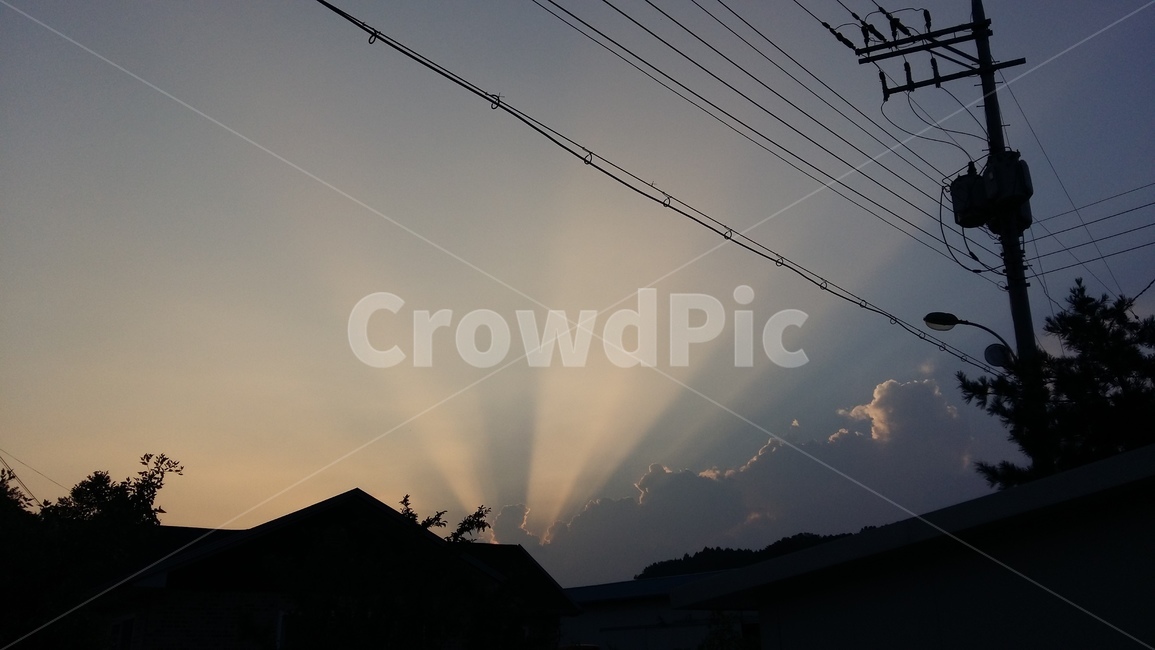 후광,전깃줄,노을,저녁하늘,구름,저녁노을,glory,gloride,sunset