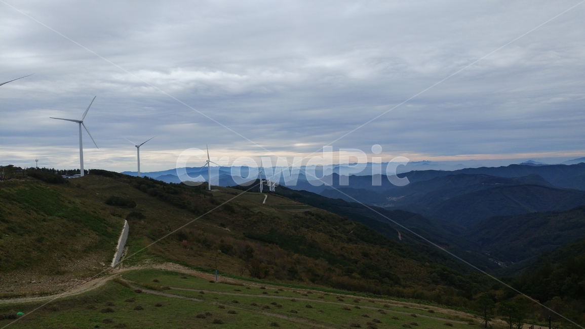 풍력발전기,풍력,바람,백두대간,산맥,산,태백산맥,mountain,wind