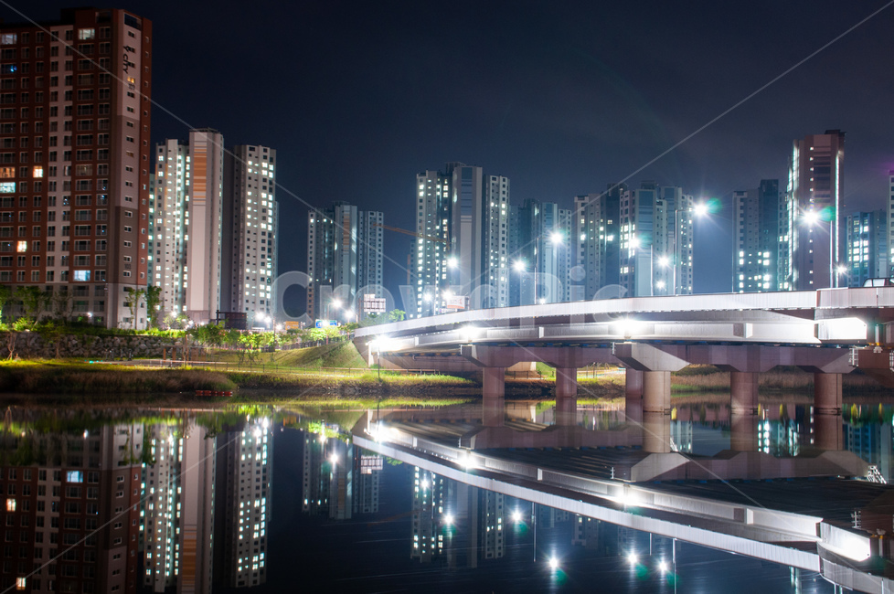 안산,송산,신도시,야경,반영