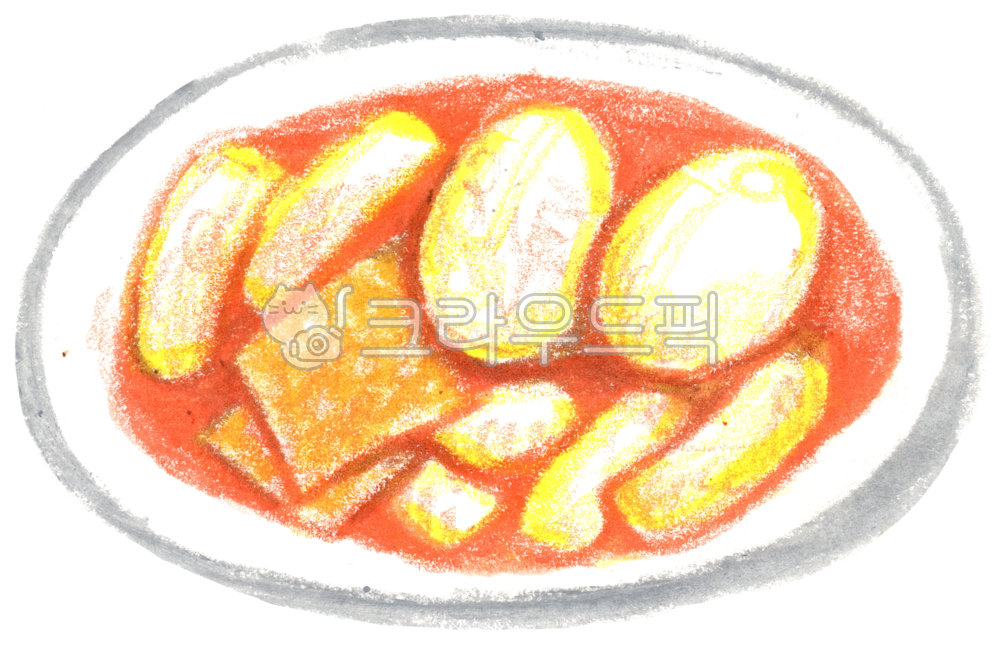 손그림,일러스트,클립아트,크레용,크레파스,굿노트,스티커,다꾸,다이어리꾸미기,음식,간식,분식,떡볶이