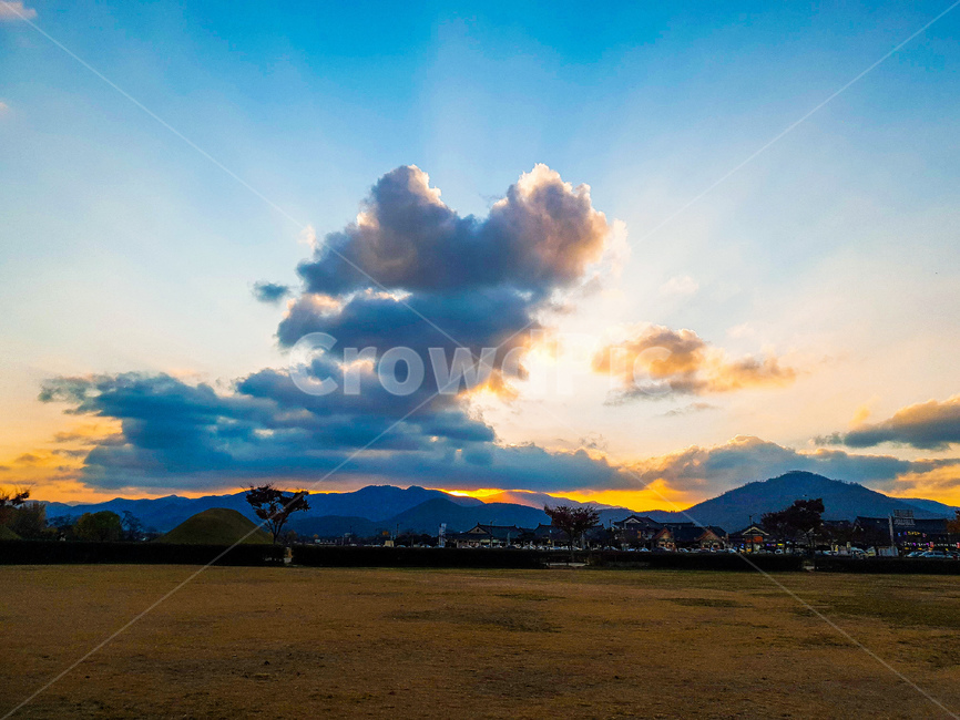 노을,풍경,구름,들판,해질녘,자연,풍경,nature,landscape,weather,날씨,outdoors,옥외,cloud,sky,하늘,cumulus,적운