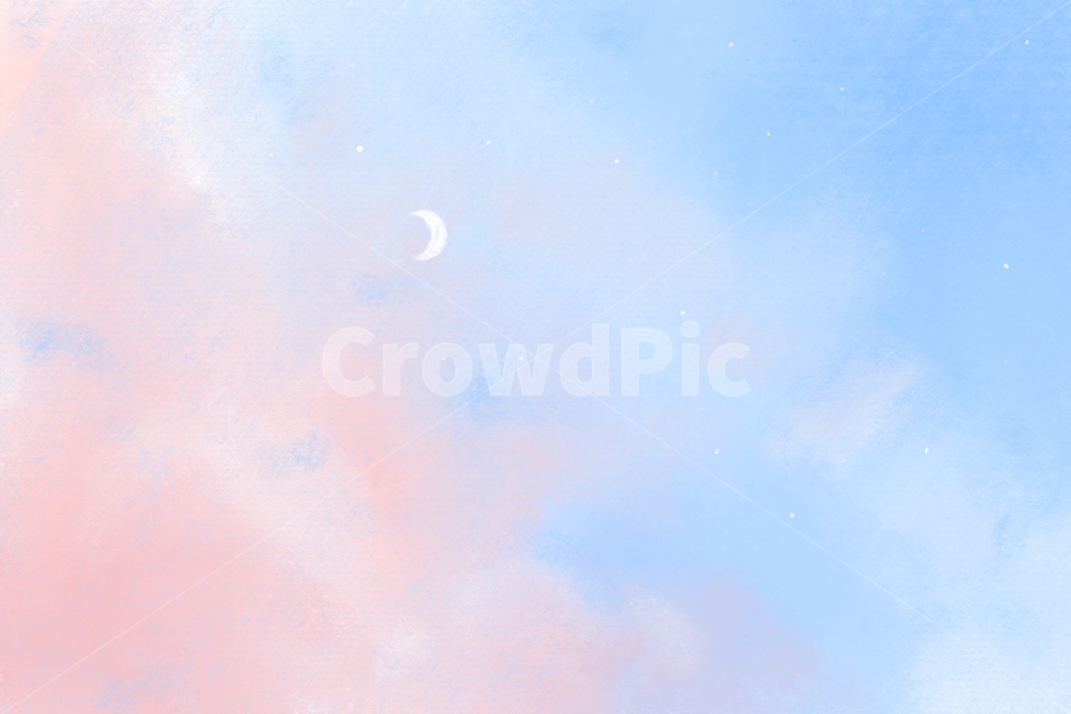 하늘,sky,일러스트,초승달,초저녁,새벽,구름,자연,옥외,outdoors,야경,밤,풍경,nightscape,night,landscape