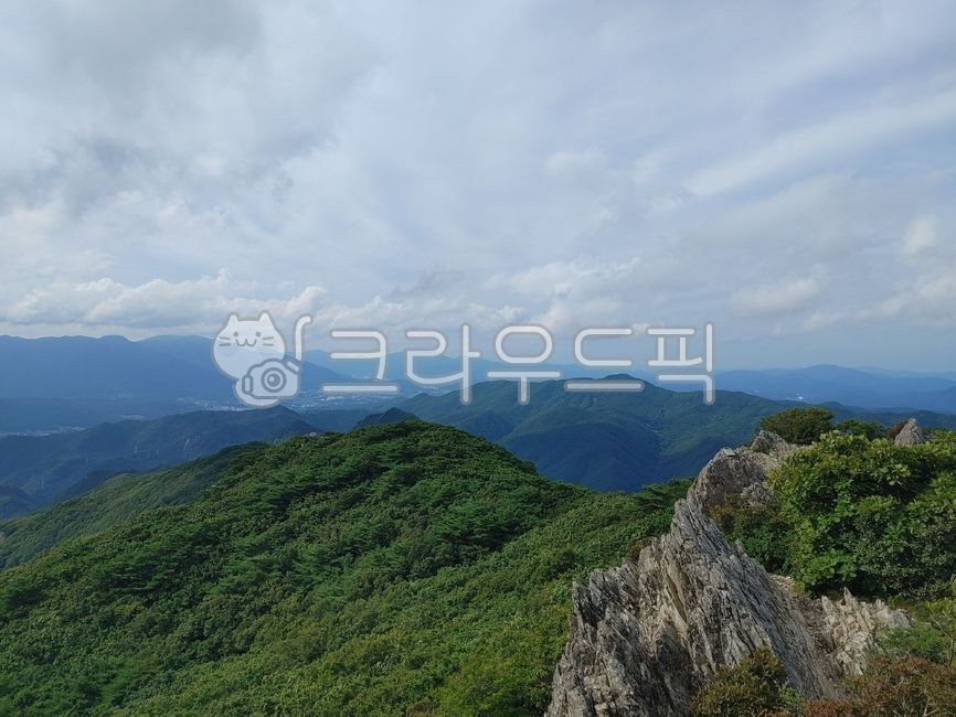 천성산,양산천성산,산,구름,하늘,경치,조망