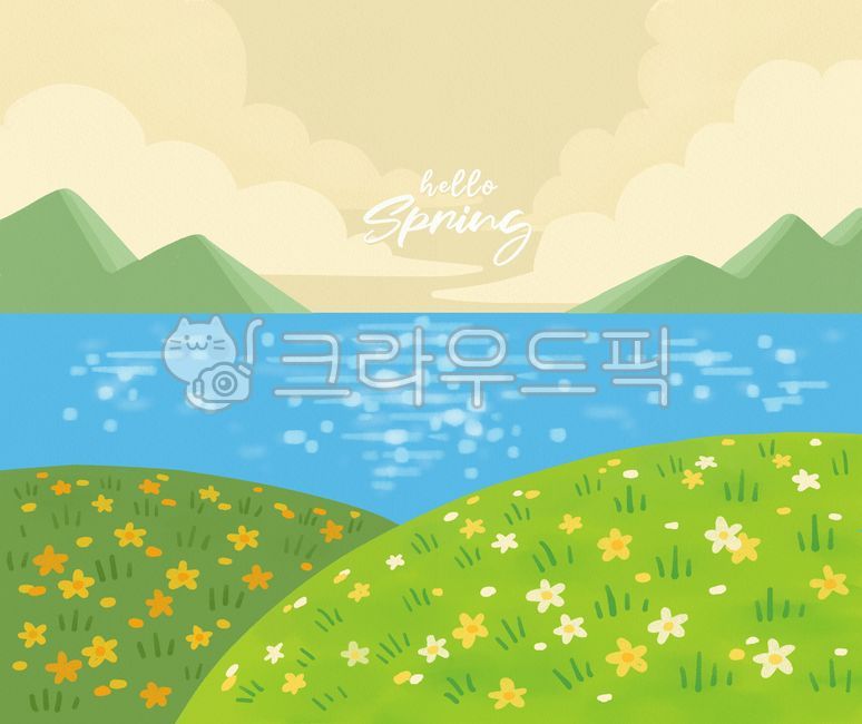 background,beautiful,calm,cloud,color,countryside,design,ecology,environment,field,flower,grass,green,hill,illustration,landscape,meadow,mountain,colorful,natural,nature,outdoor,park,plant,river,scenery,nice,season,sky,spring,summer,water,riverside