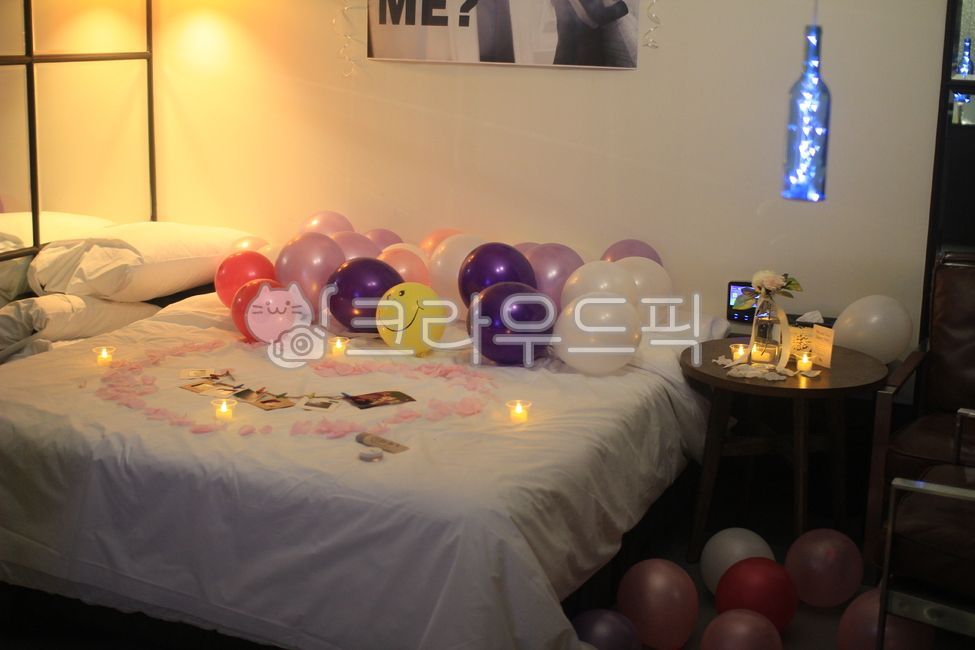 balloon,풍선,침대,bed,프로포즈,촛불,이벤트,행사,인테리어
