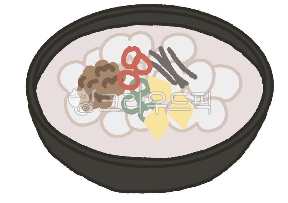 떡국, 떡국일러스트, 설날떡국, 새해떡국, 새해, 사진,이미지,일러스트,캘리그라피 - 홍조작가