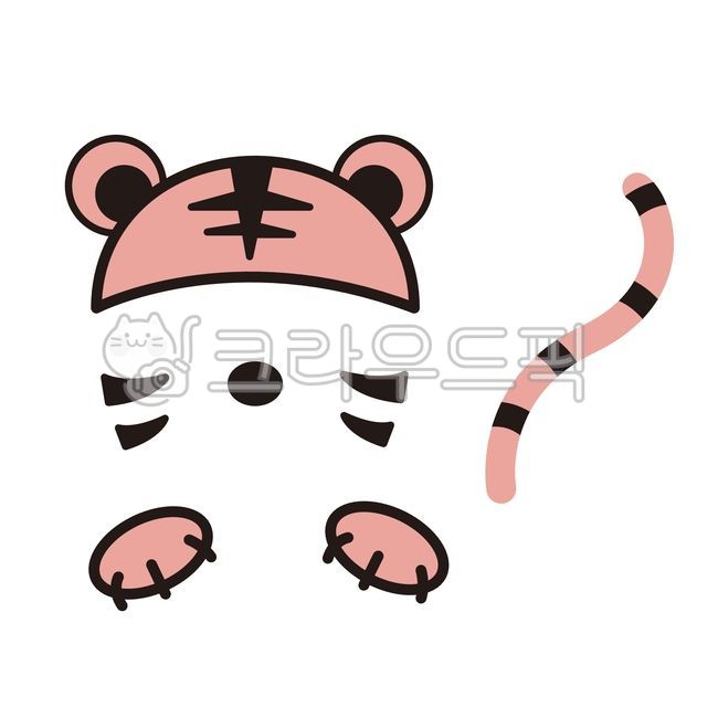 호랑이,합성,호랑이띠,분홍,호랑이합성,호랑이모자