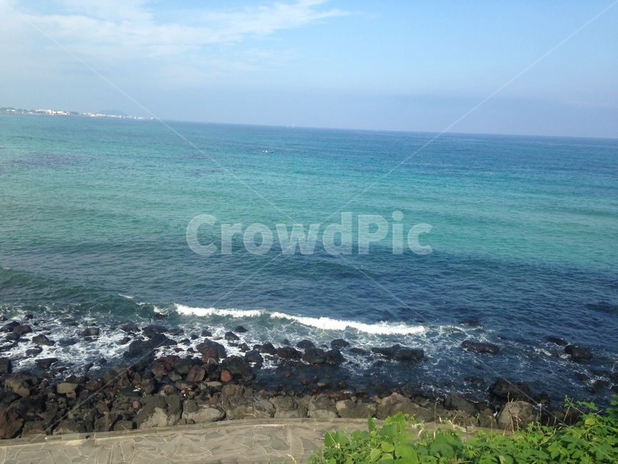 제주도,바다,풍경,여름,파도