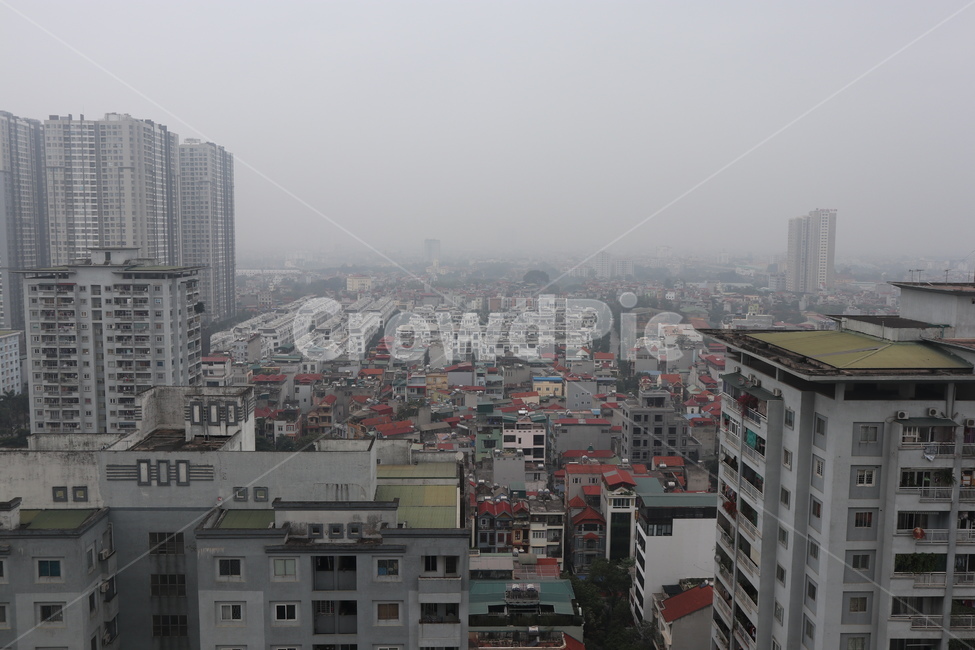 베트남,빌딩,안개,경치,풍경,building,vietnam,fog,하노이,hanois,hanoi,아파트,ビル,マンション,주거지역