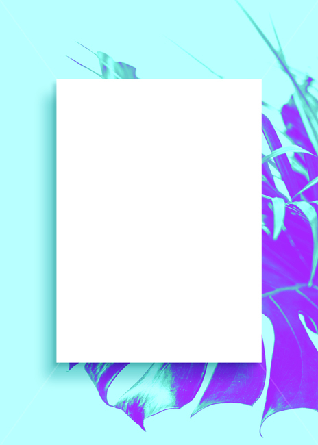 Botanical Frame,Botanical,leaf,summer,tropical,palm tree,background image,monstera,leaves,blue,background,purple,poster,frame