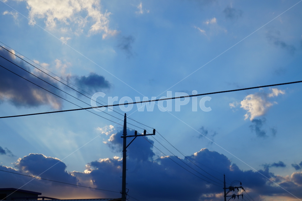 하늘,구름,전깃줄,전신주,햇빛,sky,cloud,light