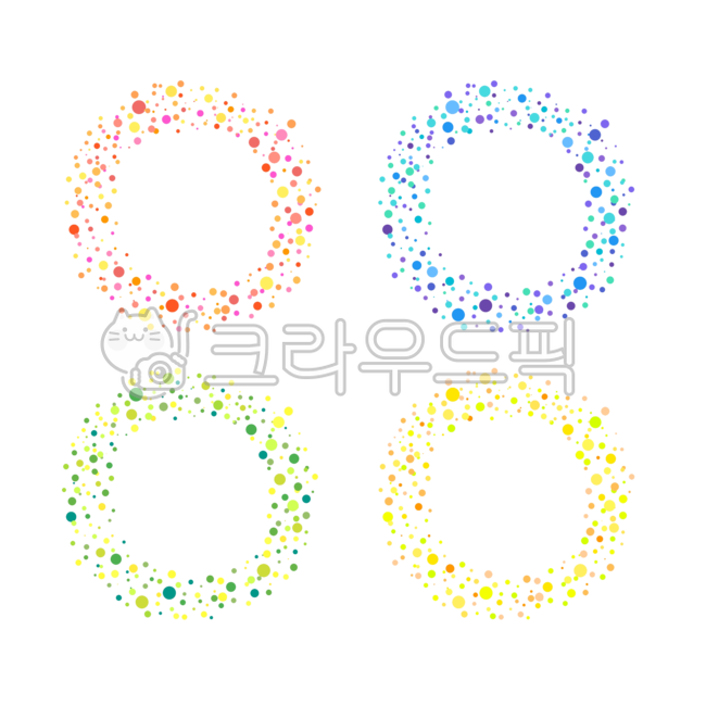 Red,green,blue,dot,dot frame,yellow,circular frame,frame