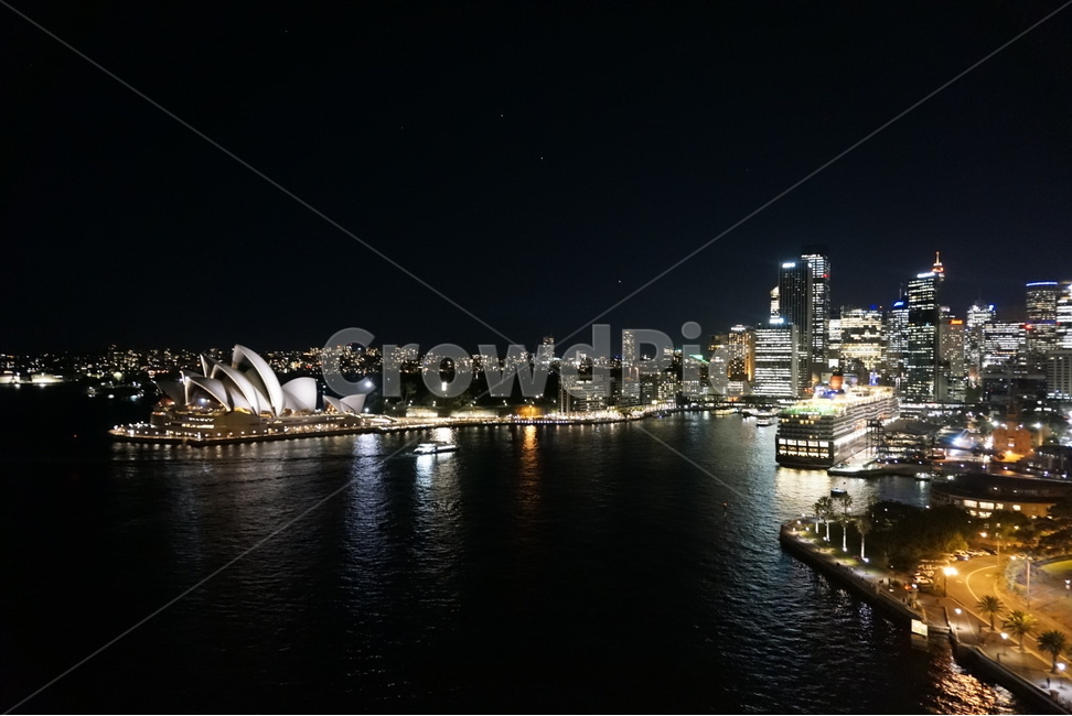 night view,Harbor Bridge,opera house,mihang,Queen Elizabeth