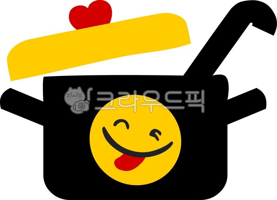 냄비,요리,음식,이모지,국자,행복,귀여운,재미있는,노란색,픽토그램,일러스트,캐릭터,웃는얼굴,윙크,혀,유머,코믹,요리하다,주방용품,cook,food,emoji,pot,icon,happy,cute,yellow,humorous
