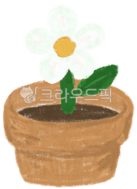화분,꽃,꽃그림,꽃일러스트,흰꽃,데이지,자연,식물,꽃화분,식목일