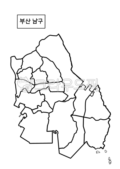 Busan Namgu administrative district map,Busan Namgu,Busan Metropolitan City Map,Busan Namgu white map,Busan Namgu administrative district,Busan Metropolitan City Administrative District Map,Busan Namgu administrative district blank map,Busan Namgu map,Bus