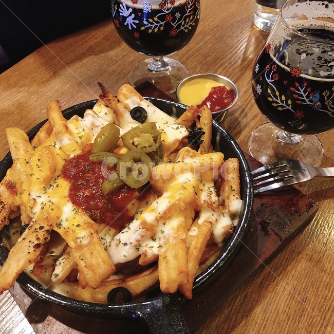 오지치즈후라이,감자튀김,맥주,흑맥주,맥주파티,야식