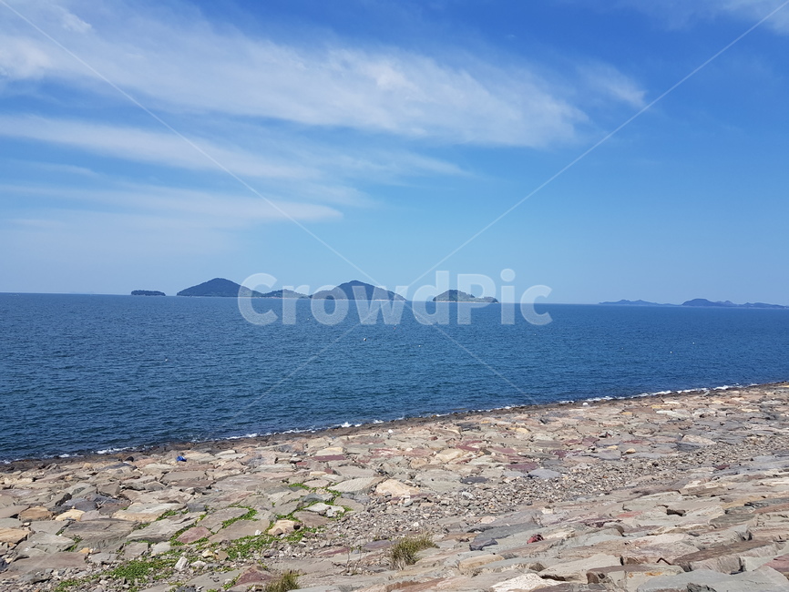 고군산도,바다,바닷물,섬,파란하늘,맑은하늘,하늘,구름