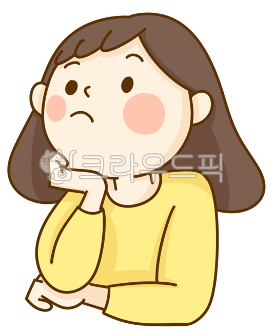 턱을괸, 고민하는, 생각하는, 성인, 여자, 사진,이미지,일러스트,캘리그라피 - 무척감사작가
