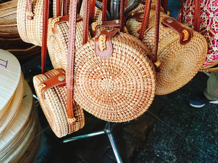 라탄백,라탄,가방,rattan,라탄가방,bag,시장,가게,진열,handbag,핸드백