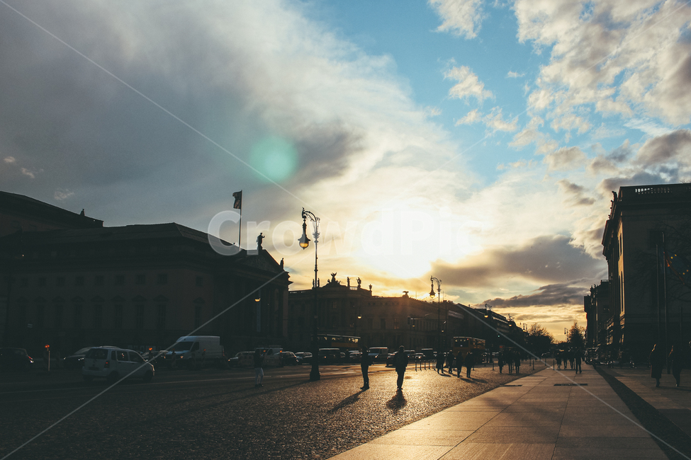 sky,하늘,street,거리,일몰,베를린,berlin