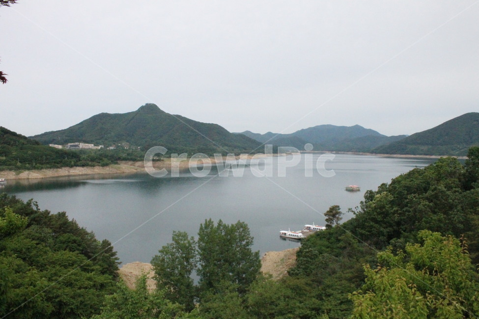 호수,산,배경,배,나무