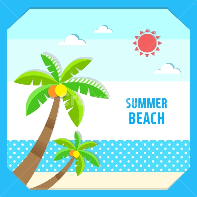 palm tree,Beach,popup,background,illustration