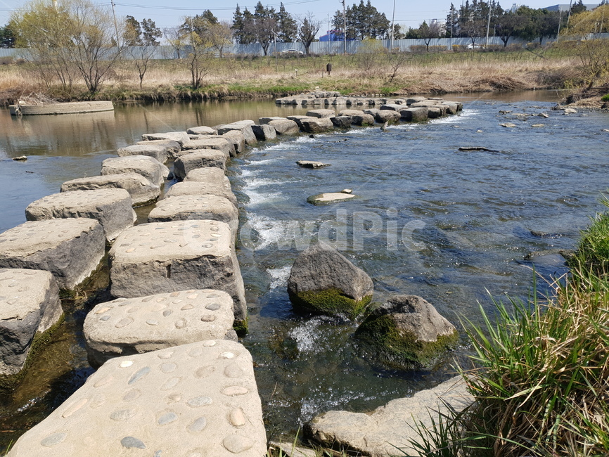 돌다리,산책,다리,자연,천