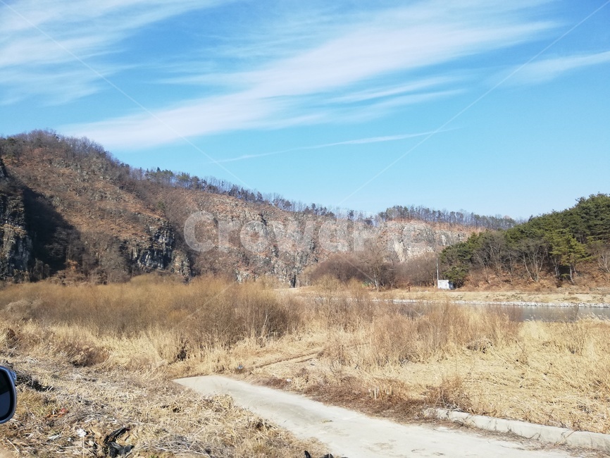 자연,산길,절벽,겨울,길