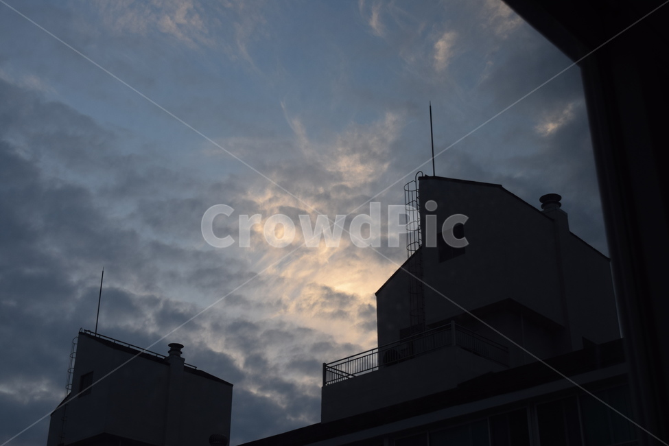 구름,하늘,아파트,weather,날씨,노을