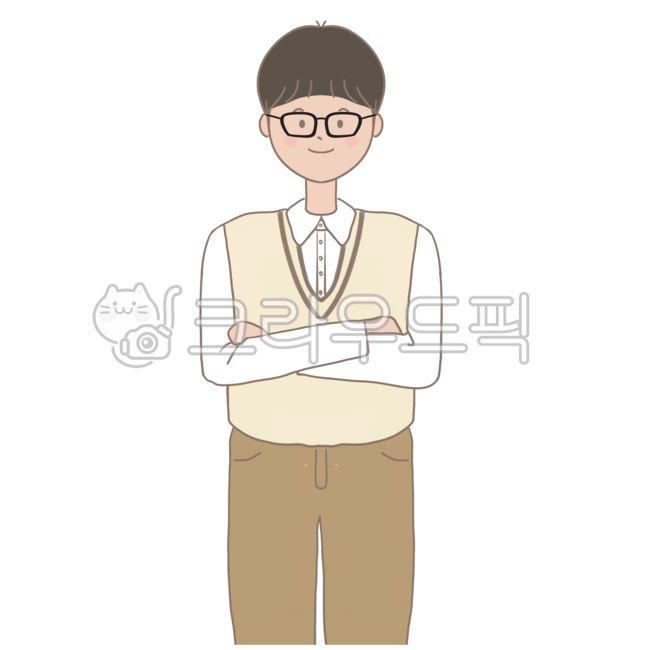 안경,안경낀학생,학습,공부,사람,학생,교복,남학생,팔장,자신감