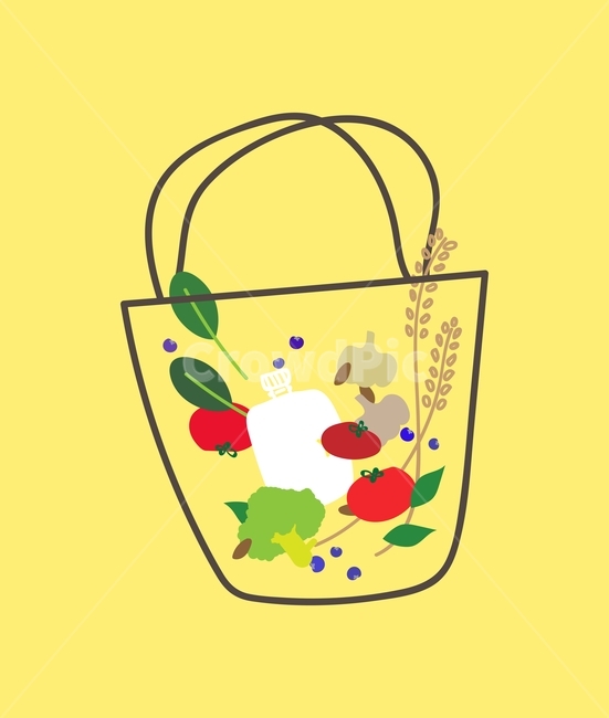 장바구니,과일,야채,슈퍼푸드,건강,마늘,블루베리,브로콜리,귀리,시금치,녹차,토마토,아몬드,시스루백,채소,야채,vegetables,그래픽,일러스트레이션,graphic,illustration