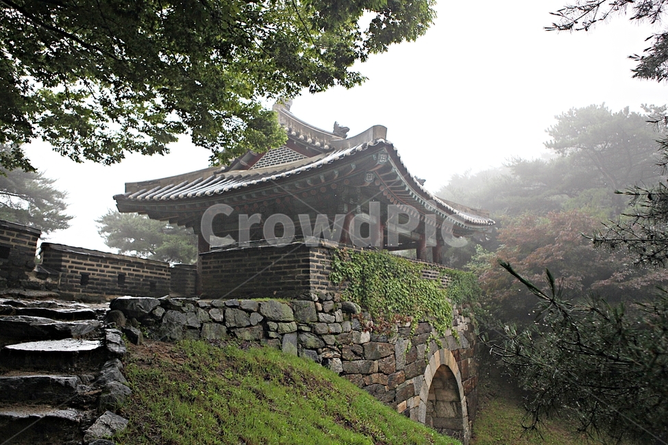 남한산성,성,성곽,숲,숲길,안개,돌,돌담,길,둘레길