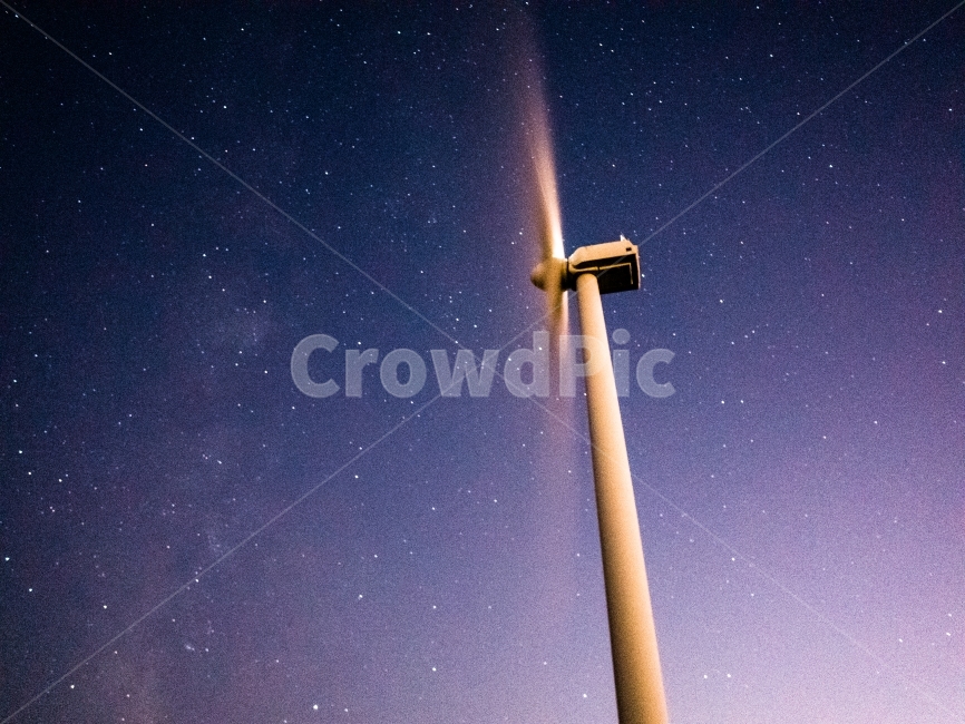 wind generator,star,night sky,sight,star photo