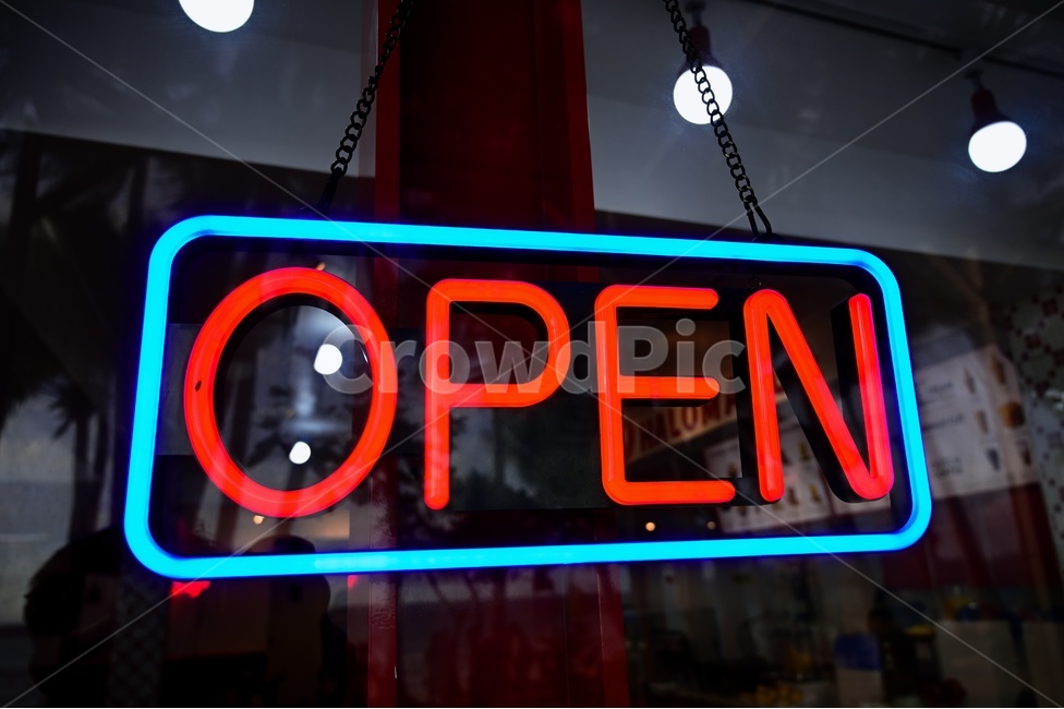 간판,네온,오픈,open,가게,영업