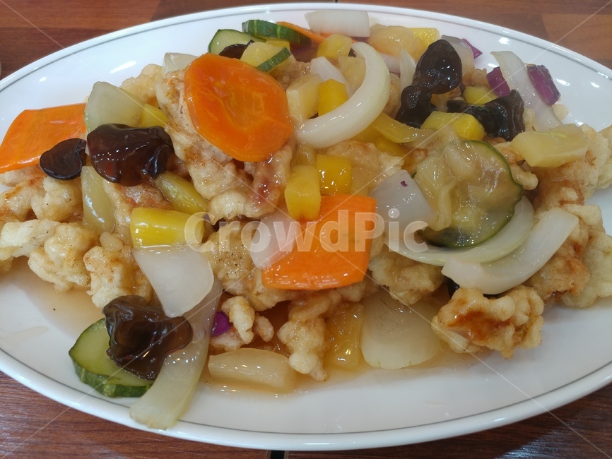 음식,요리,food,식사,탕수육,고기,돼지,튀김,오이,당근,양파,목이버섯