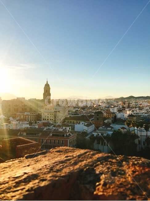 옥외,자연,nature,outdoors,landscape,경치,scenery,풍경,town,도시,building,건물,city,시티,metropolis,중심지,urban,어반,sunset,노을,spain,malaga,말라가,알카사바,히브랄파로성