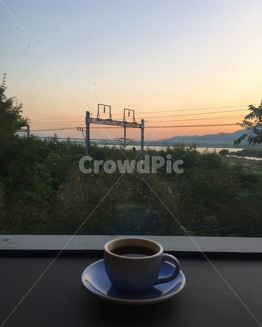 기찻길,커피,카페,노을,coffee,cafe,붉은노을