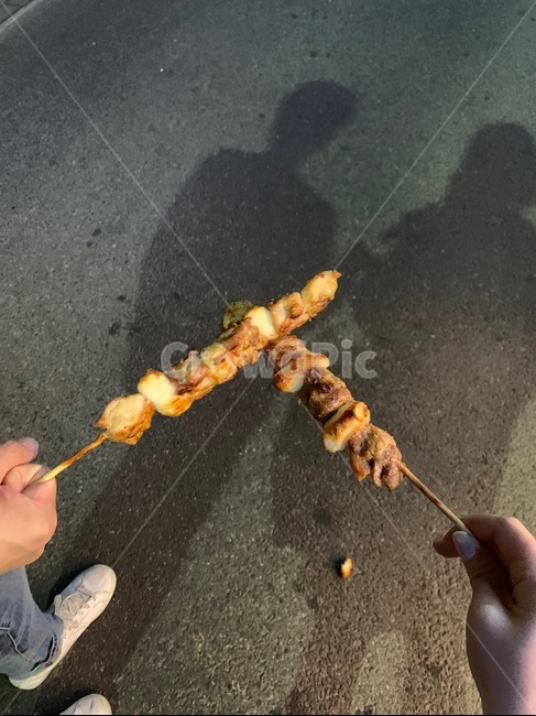 닭꼬치,포장마자,데이트,그림자,꼬치,커플