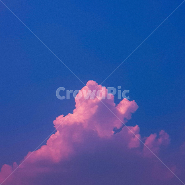 구름,분홍,파랑,하늘,핑크,자연,풍경,nature,landscape,색깔,색상,색채,색감,color sense,color sensitivity,feeling of color,outdoors,옥외,weather,날씨,cumulus,적운,cloud,sky