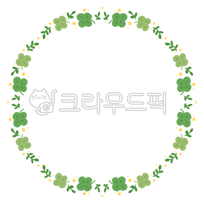 Circle wreath,circle sticker,picture frame,circle frame,daku,memo,sticker,border,frame,circle,wreath,circle,colored pencil,baby,green,leaf,leaves,fresh,cute,four-leaf clover,luck,happiness