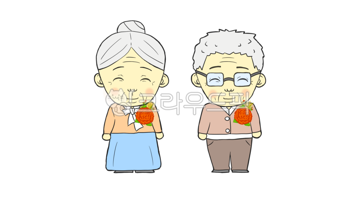 가이드,어버이날,카네이션,노인,할머니,할아버지,꽃,어르신,노약자,사람,인간,human,일러스트,그림