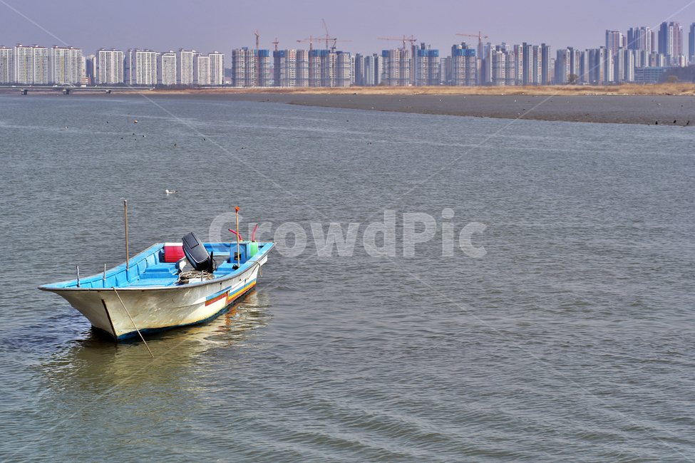 보트,어선,고깃배,시화호,바다,아파트,건설,어업,fishery,fishing industry