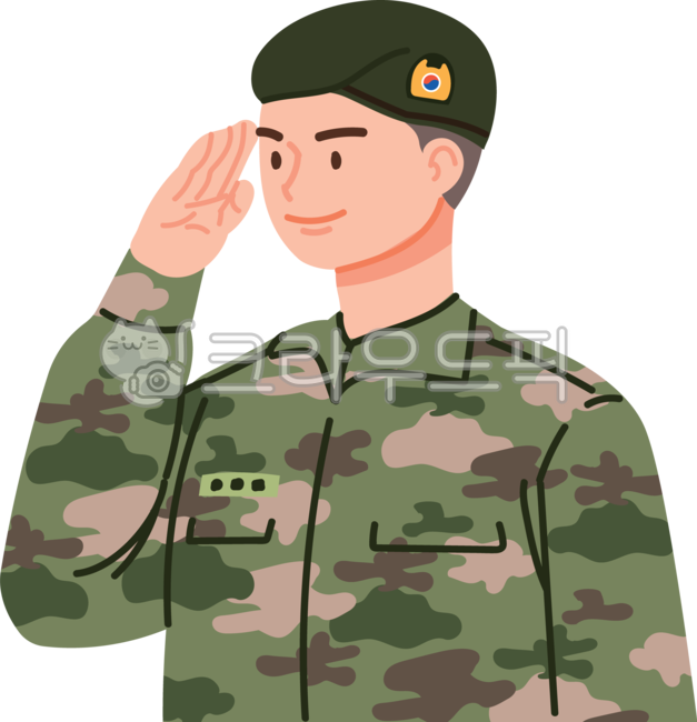 군인,육군,한국군인,캐릭터,사람,옆모습,대한민국,한국,애국,국방,군복,남성,남자,현충일,호국보훈의달,일러스트,경례,충성,포즈,자세,베레모