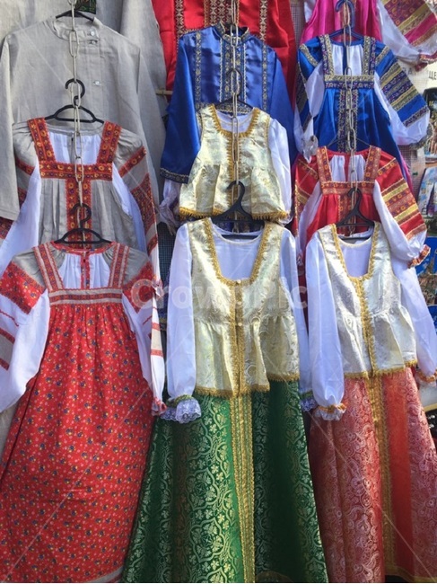 의복,의류,옷,전통적인,의상,apparel,clothing,러시아,전통의상,시장,기념품,치마,원피스,블라우스